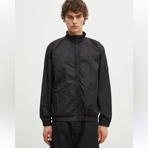 NEW Rains Track Jacket in Black Lightweight Full Zipper, elastic waistband L